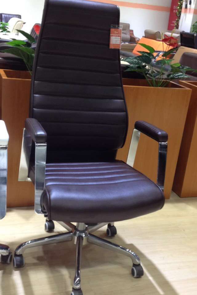 China supplier high quality metal promotional luxury fancy office chairs high back leather boss computer chair -4