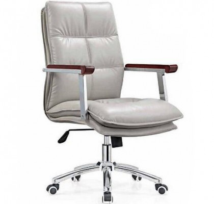 PU Leather Office Chair Senior Work Computer Chair Specifications Thicker Padded Meeting Room Chair with Arm