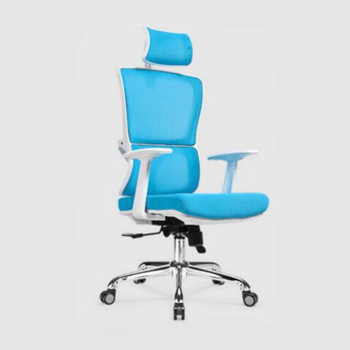 functional executive ergonomic office mesh chair height adjust swivel mesh meeing white frame recliner chair -1