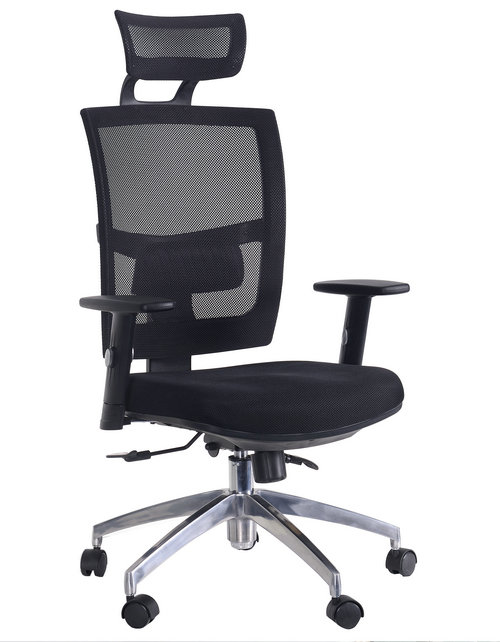 High back quality manager ergonomic computer black mesh swivel desk office chair with headrest -1