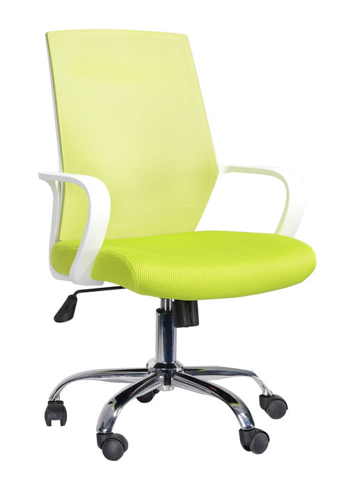 Hot sale plastic back fabric rolling swivel staff office chair with adjustable height nylon base -3