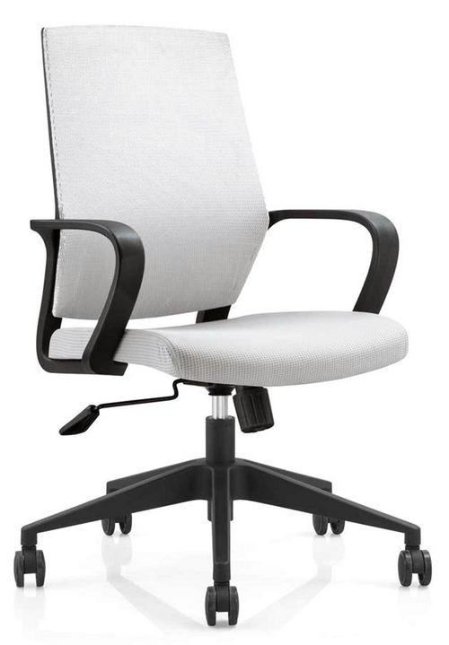 Hot sale plastic back fabric rolling swivel staff office chair with adjustable height nylon base -5