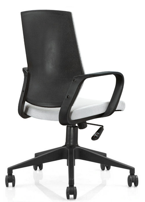 Hot sale plastic back fabric rolling swivel staff office chair with adjustable height nylon base -6