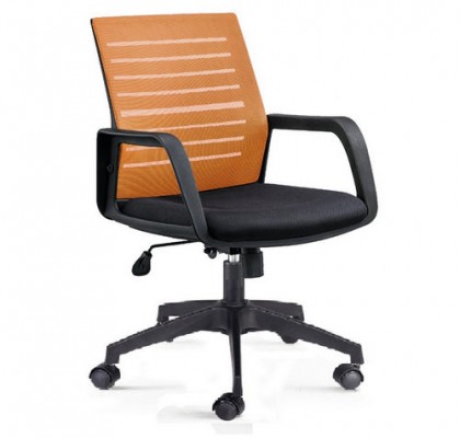 Modern commercial swivel reclining upholstered seat staff mesh office chair with folding back