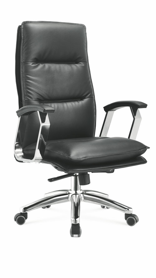 Foshan black genuine leather executive boss office chair managerial swivel chair -1