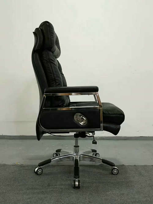 High back quality manager ergonomic computer leather swivel office chair with heavy duty base -4