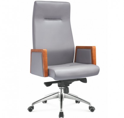 Made In China gray genuine leather swivel executive manager office chair heavy duty office seating