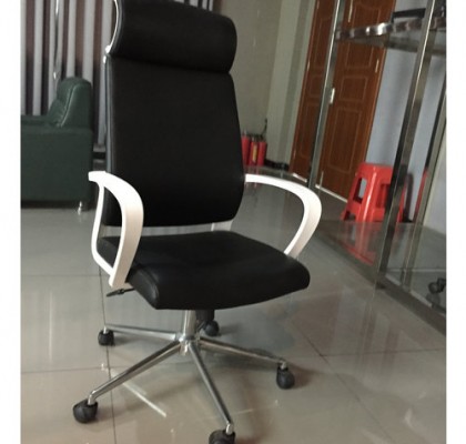 Guangzhou High-Back Manager Chair PU Leather Bucket Seat Computer Swivel Chair Lumbar Support